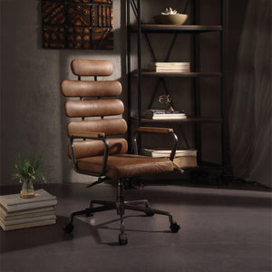 English Elm Calan High Back Executive Office Chair in Top Grain Leather with Mid Century Appeal B2726P419109