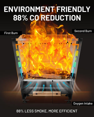 English Elm Cyberpit 20" Portable Smokeless Fire Pit - Durable Stainless Steel, Easy Cleanup & Low-Smoke Design W944P272634