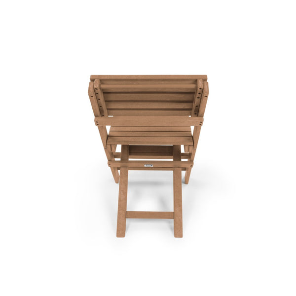 English Elm Coastal Bay Recycled Hdpe Folding Bistro Chair for Patio and Balcony Use Teak B2745P409659