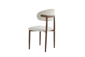 English Elm Dining Chairs Set of Two with Linen Cushions and Iron Legs for Farmhouse Kitchens Beige,Walnut W3590P457160