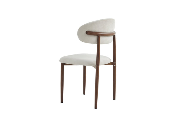 English Elm Dining Chairs Set of Two with Linen Cushions and Iron Legs for Farmhouse Kitchens Beige,Walnut W3590P457160