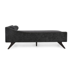 English Elm Christopher Knight Home® - CHAISE modern fabric lounge with rolled accent pillow, splayed birch legs and luxe comfort seating experience Black 68.25 L x 28 W x 17.75 H N776P291705B