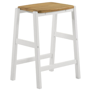 English Elm Cowichan Backless Wood Seat Counter Stools Modern Farmhouse Kitchen Island Set of 2 B062P441130