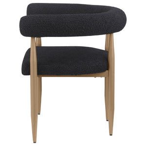 English Elm 2pc Mid-century Dining Side Chairs with Foam Padded Seats and Spindle Back in Neutral Wheat Upholstery Black 55.12 L x 32.68 W x 7.87 H B011P301318