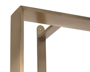 Sunpan Dalton Modern Bookcase In Black Oak With Antique Brass Frame - Unique Wood Grain & Character Black Wood 111906