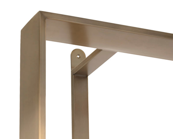 Sunpan Dalton Modern Bookcase In Black Oak With Antique Brass Frame - Unique Wood Grain & Character Black Wood 111906