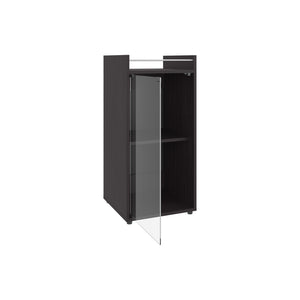 English Elm Minibar Cabinet Lampeter Black – Engineered Wood Two-Tier Glass Door Bar Cabinet for Living Room B092P315562