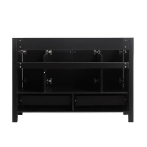 English Elm A Matte Black 48 Inch Bathroom Vanity with Soft Close Doors and Drawer Storage W3133P326085