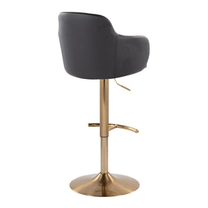 English Elm Adjustable Velvet Swivel Barstools with Chrome Base for Kitchen or Home Bar Set of 2 Black B202S01961