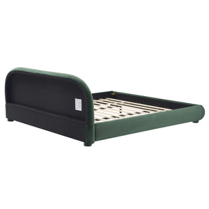 English Elm Christopher Knight Home® - Dark Green Velvet Soft Bed with Curved Headboard, 800lb Capacity, Easy Clean Luxury King Frame N769P348028G