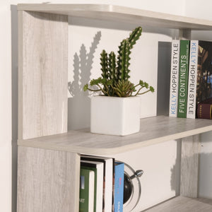 English Elm 90cm L-shaped Corner Bookcase Five Tier Mdf Open Shelving Unit for Home Office W2899P444152