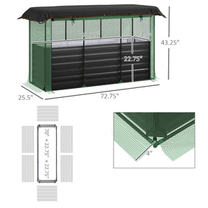 English Elm Galvanized Steel Raised Garden Bed with Hdpe Crop Cage and Shade Cloth Kit T3971P422409
