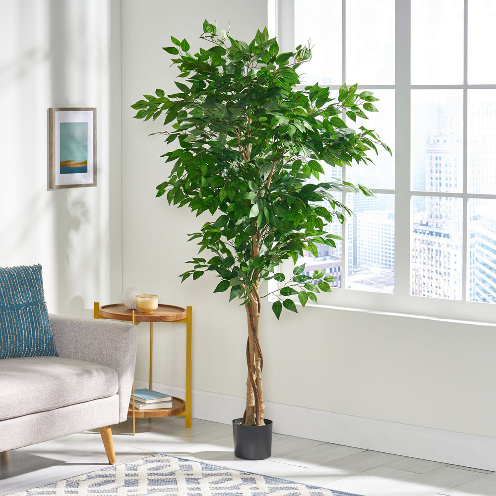English Elm Christopher Knight Home® - 180CM Artificial Ficus Tree with Glossy Leaves & Twisted Trunk, Pre-Potted Green Décor for Home (90) 70517.00