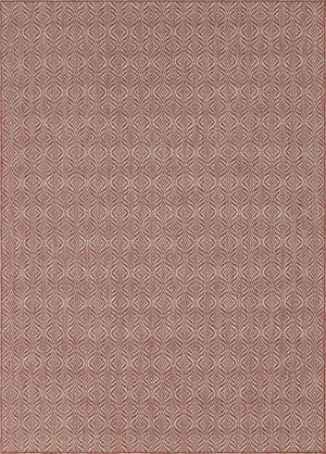Unique Loom Outdoor Trellis Deco Trellis Machine Made Trellis Rug Rust Red, Ivory 7' 1" x 10' 0"