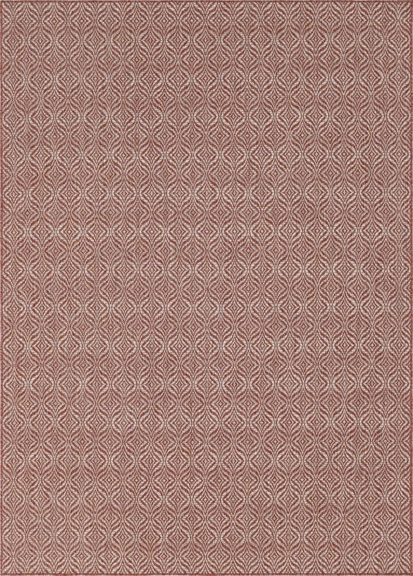 Unique Loom Outdoor Trellis Deco Trellis Machine Made Trellis Rug Rust Red, Ivory 7' 1" x 10' 0"