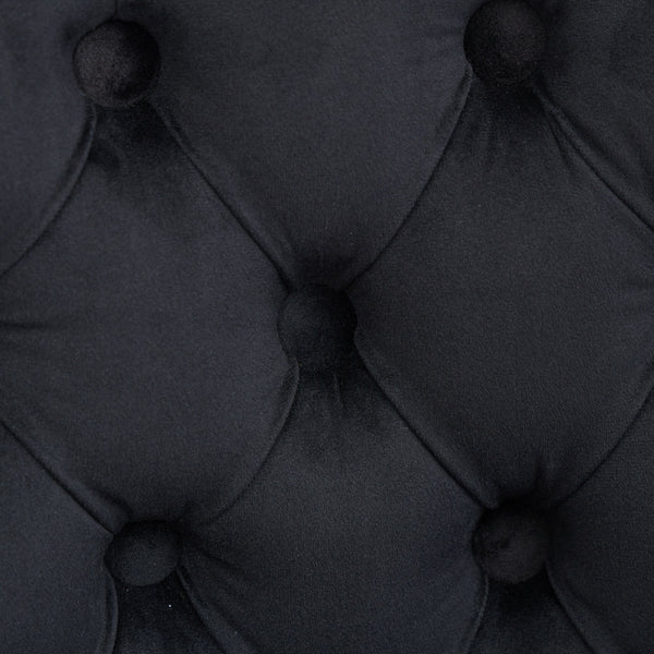 English Elm Swivel Velvet Barstools with Tufted Button Back, 360° Rotate, Plush Foam & Rubberwood Frame Black W1143P241332