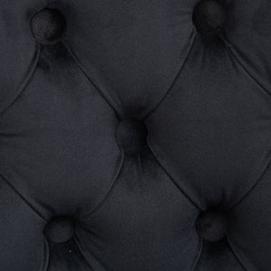 English Elm Swivel Velvet Barstool with Tufted Back, 360° Swivel, Plush Foam & Steel Spring Seat, Sturdy Wood Frame (Set of 2) Black W1143P241332