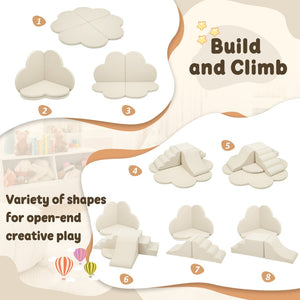 English Elm Soft High-density Foam Climbing Blocks 6-piece Toddler Play Set for Playroom Beige N710P414923K