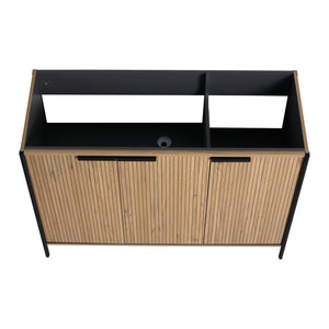 English Elm 48" Freestanding Bathroom Vanity with Integrated Basin Design, Soft-Close Hinges, Adjustable Shelf, Water-Resistant Finish W999P251008