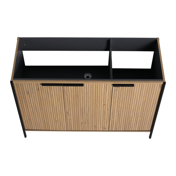 English Elm 48" Freestanding Bathroom Vanity with Integrated Basin Design, Soft-Close Hinges, Adjustable Shelf, Water-Resistant Finish W999P251008