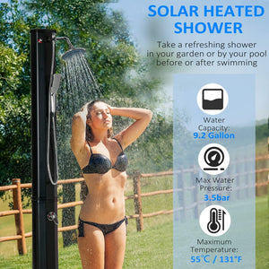 English Elm Outsunny Freestanding Solar Poolside Shower with 360 Head and 9.2 Gallon Heated Tank W2225P200539