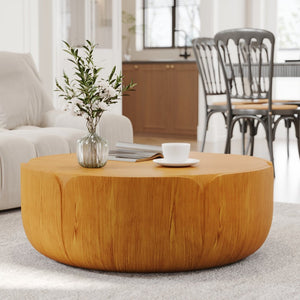 English Elm 35.43" Square Mgo Cement Coffee Table Weatherproof Indoor Outdoor Low Profile Modern Natural W757P387413