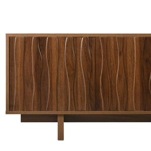 English Elm Retro Wood Grain Media Console Wavy Door Cabinet for Living Room Tvs 75 In N721P379534D