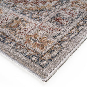 JLA Home Madison Park - Vintage Medallion Woven Area Rug — Distressed Blue & Orange Medallion, OEKO‑TEX, Stain‑Resistant Comfort MP35-8049
