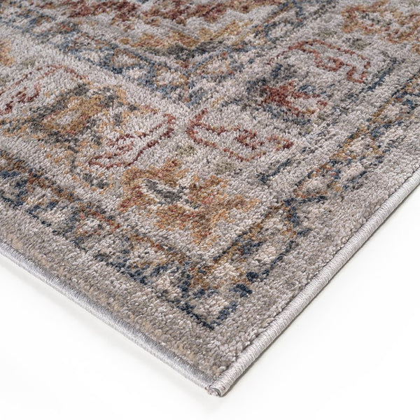 JLA Home Madison Park - Vintage Medallion Woven Area Rug — Distressed Blue & Orange Medallion, OEKO‑TEX, Stain‑Resistant Comfort MP35-8049