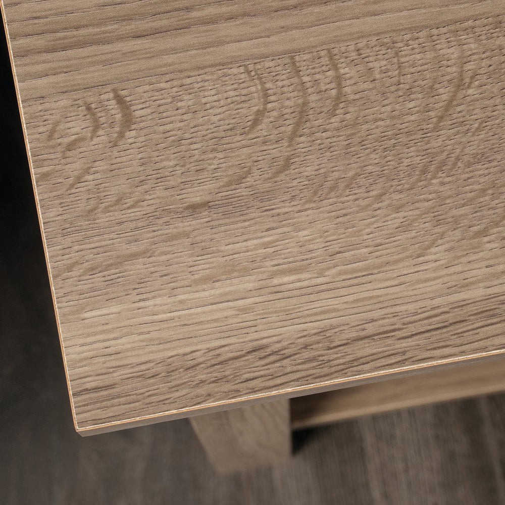 English Elm Side Table Night Stand in Warm Brown Oak Finish with Large Drawer, Compact Durable Engineered Wood B356P402763