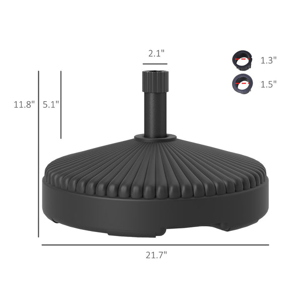 English Elm Resin Concrete Patio Umbrella Base with Locking Wheels Woven Texture Matte Finish T3971P425841