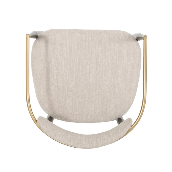 English Elm Dining Arm Chairs Set of 2 Gold Accent Iron Frame Upholstered Modern Minimalist N771P392272A