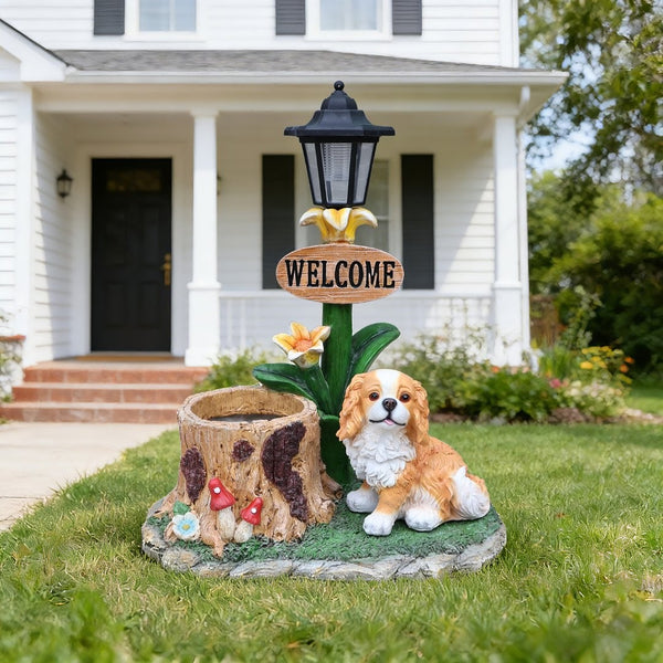 English Elm Sitting Corgi Resin Planter Sculpture Whimsical Porch Garden Decor with Succulent Cavity W5398P464242
