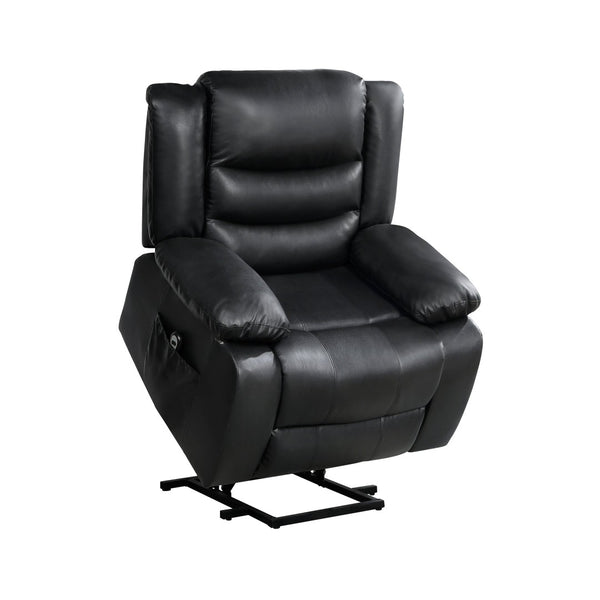 English Elm Modern Power Lift Recliner Chair Faux Leather Upholstery Standing Assist Living Room Black B011P202513