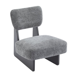 English Elm Christopher Knight Home® - [Set of 2] Modern Lounge Chair with Polyester Upholstery and Solid Wood Base — Minimalist Comfort for Home Black,Charcoal grey N767P241702C