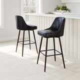 Keppel Swivel Barstool Black & Bronze 109975 Zuo Modern