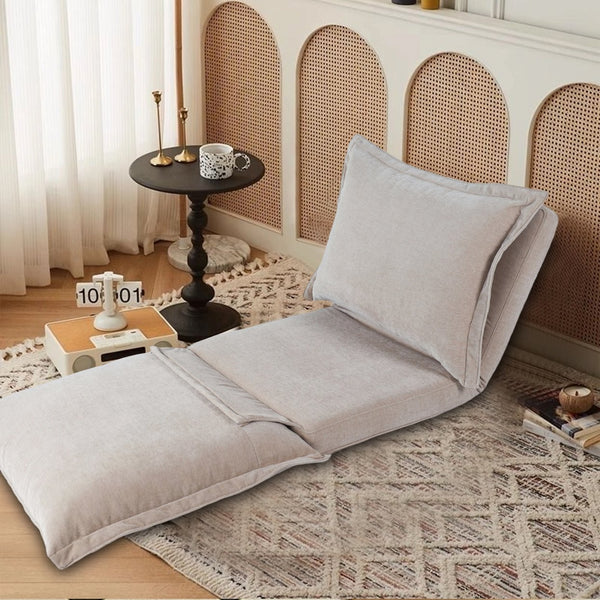English Elm Convertible Floor Sofa Bed: Stylish, Space-Saving Chair With Adjustable Backrest & Soft Pillows W3422P364822