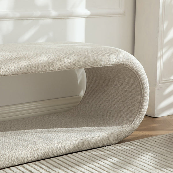 English Elm 52.17"wide Chenille Upholstered Storage Bench Soft Foam Seat Iron Wood Frame Entryway Wheat W3189P425449