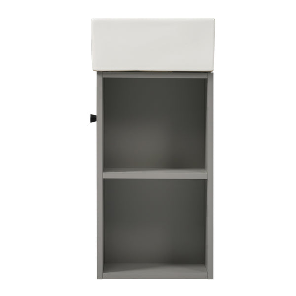 English Elm 21.6" Modern Floating Bathroom Vanity With Ceramic Sink - Stylish Space-Saving Design & Storage N729P170388E