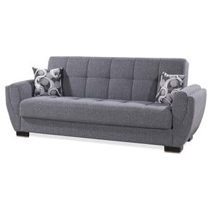 English Elm PrimeNest SkyHaven Upholstered Convertible Sofabed with Storage, Chenille Comfort, Quick Click Bed Transformation Gray B030P286506