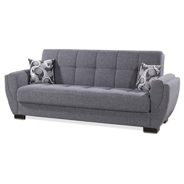 English Elm PrimeNest SkyHaven Upholstered Convertible Sofabed with Storage, Chenille Comfort, Quick Click Bed Transformation Gray B030P286506