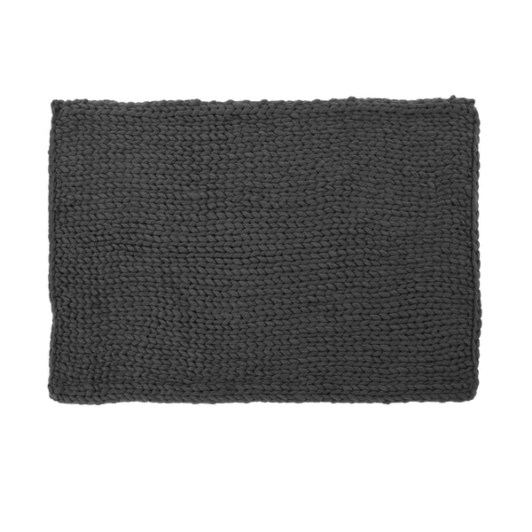 English Elm Christopher Knight Home® - THROW Chunky Knit Acrylic Throw Blanket 50x60 | Double-Sided Braided Pattern, Plush Cozy Texture DARK GREY 61664.00DGRY