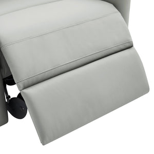 English Elm Modern Swivel Rocker Recliner Pu Leather Chair with Massage Heat and Storage Pocket Grey N763P399629E