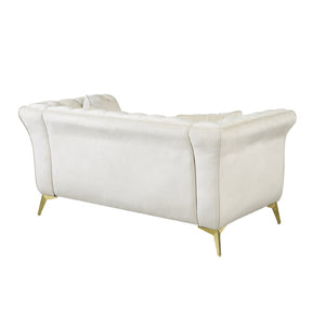 English Elm 102 Inch Linen Modular Sectional Sofa with Hidden Storage and Cloud Cushion Comfort Beige W1099S00173