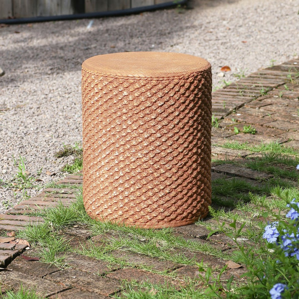 English Elm Christopher Knight Home® - Evie Round Outdoor MGO Side Table — Weatherproof Brown Rattan Drum, Recyclable, Stable, Versatile 18" N775P300877B
