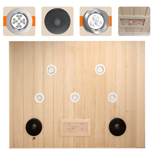 English Elm Low Emf Sauna Room For Two – Premium Hemlock Far Infrared Indoor Spa With Bluetooth Audio & Led Light W1149S00009
