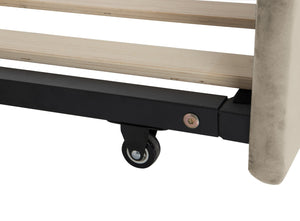 English Elm Twin Size Velvet Upholstered Daybed With Trundle & Usb Charging – Stylish, Comfortable & Versatile! W1670S00020-GIGA