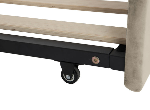 English Elm Twin Size Velvet Upholstered Daybed With Trundle & Usb Charging – Stylish, Comfortable & Versatile! W1670S00020-GIGA