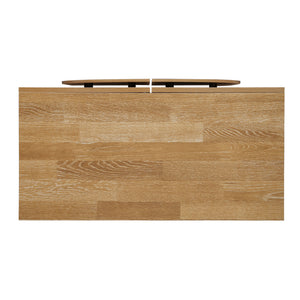 English Elm 2 door cabinet Natural Finish Particle Board+MDF with Adjustable Shelf, Wall-Mount Safety, Scratch-Proof Pads (37.2x18.5x8.5) W688P276736