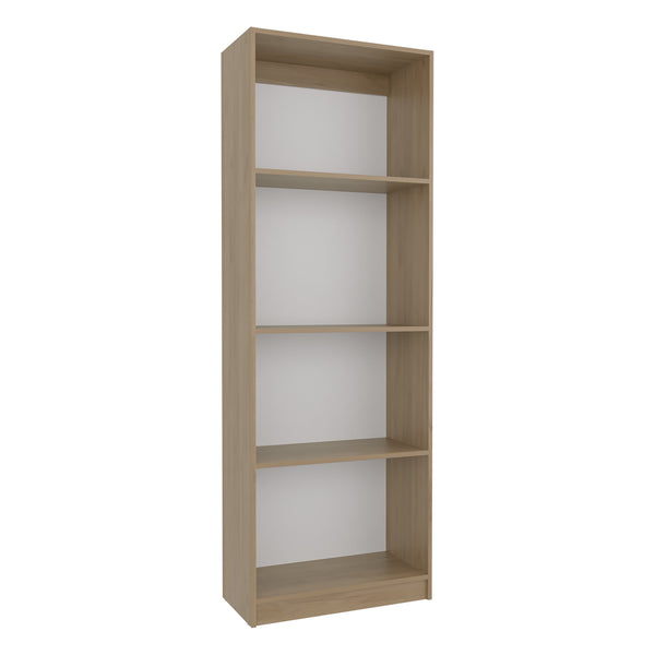 English Elm Home 5-Shelf Bookcase Modern Vertical Display Unit in Natural Oak Finish — Space-Saving, Sturdy MDF Storage for Books & Decor B200P335314